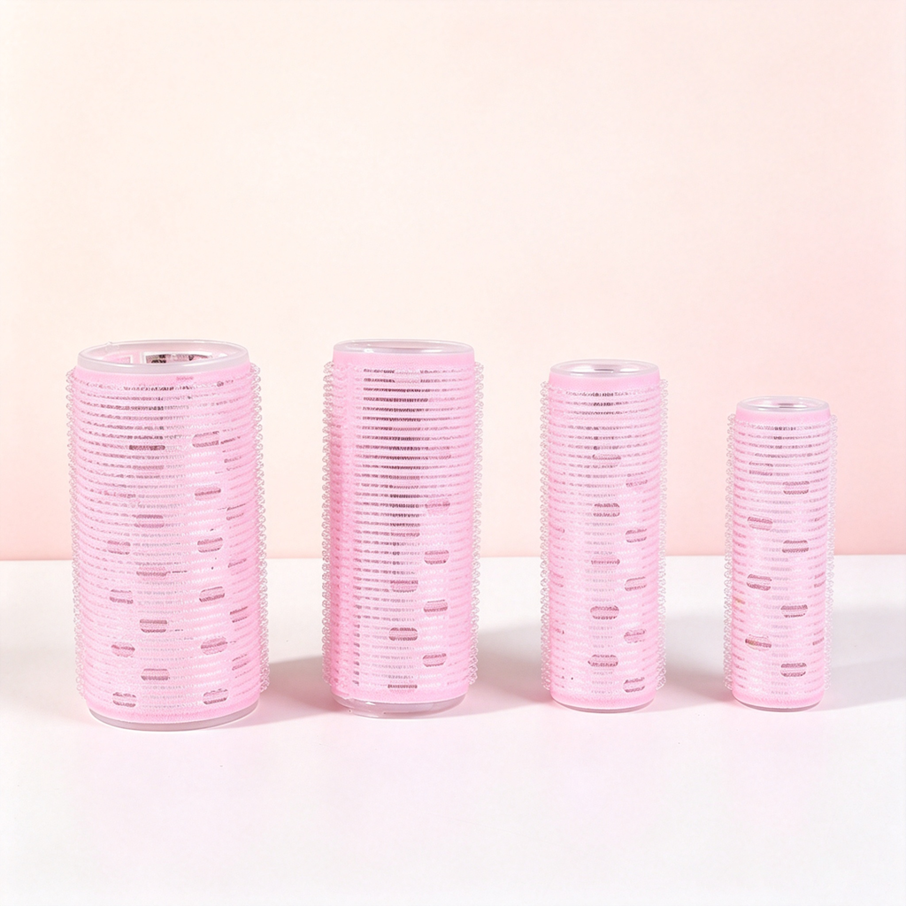 Air Bangs Hair Roller – Pink Self-Grip Hollow Curler for High Crown Styling & Daily Setting