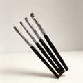 4-Piece Eye Detail Makeup Brush Set – Pony Hair, Includes Eyeshadow, Eyeliner, Aegyo Sal & Nose Contour Brushes, Black Handle with Silver Ferrule for Precise Application