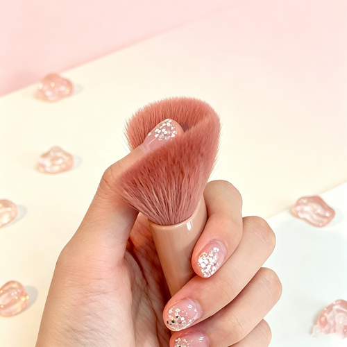 5-Piece Portable Makeup Brush Set – With Mirror Case, Includes Powder, Foundation, Blush, Eyeshadow & Blending Brushes, Pink Soft Bristles for Travel Beauty