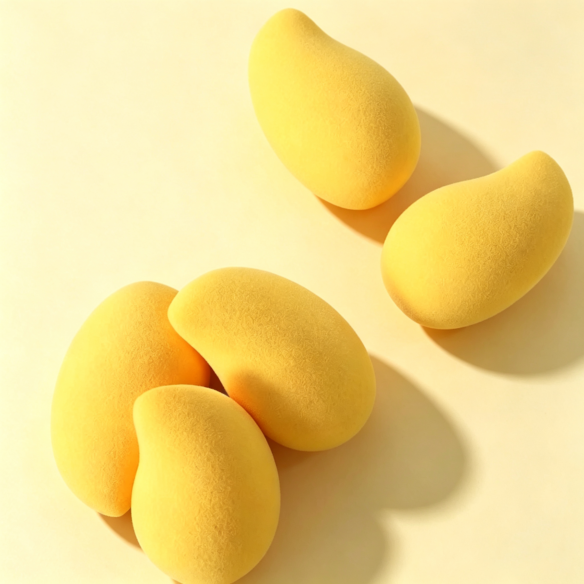 Mango-Shaped Makeup Sponge – Non-Latex Hydrophilic Material, Wet/Dry Dual-Use, Expands When Wet, Ultra-Soft & Non-Absorbent, Ideal for Foundation/Concealer/Cushion Application